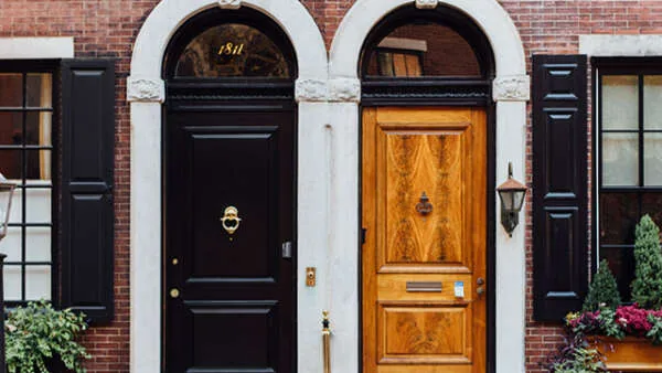 Colorful front doors representing Every Door Direct Mail