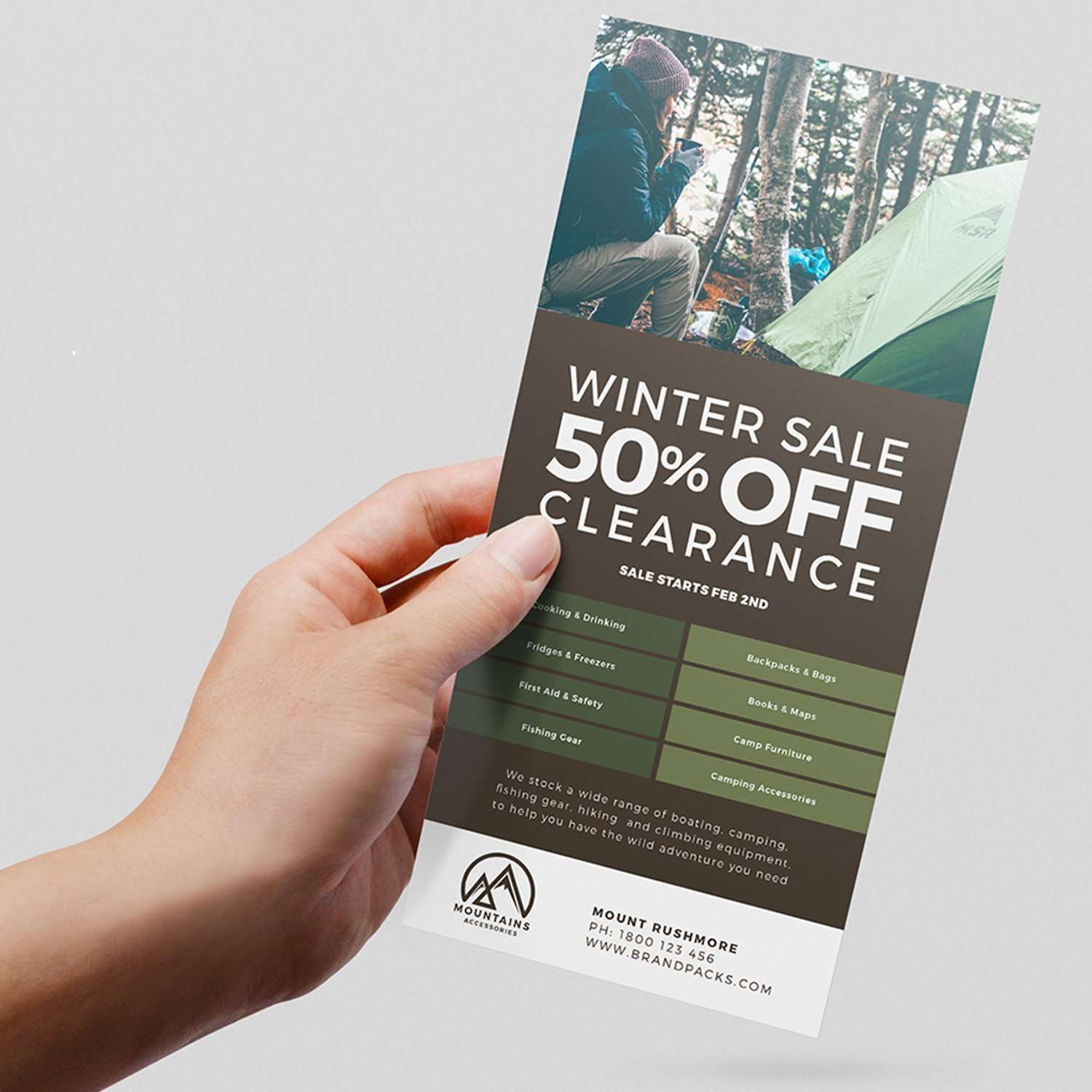 custom rack card with photo advertising store sale||