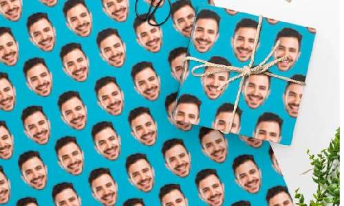Holiday Wrapping Paper with Faces